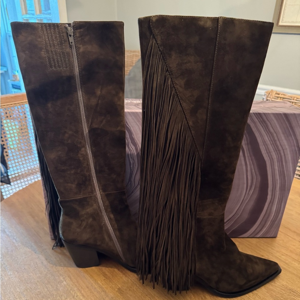 Jeffrey Campbell Suede Fringe Cattle Boot 8